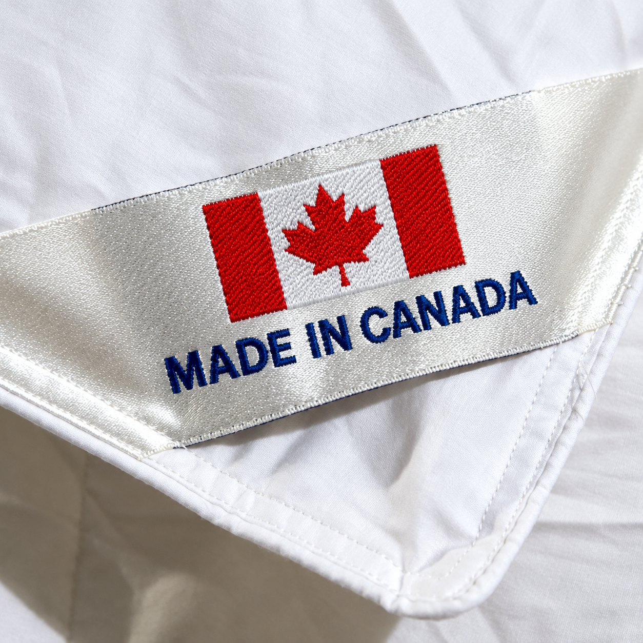 Corner View of CanadianMade Down Duvets at Bed and Base Co
