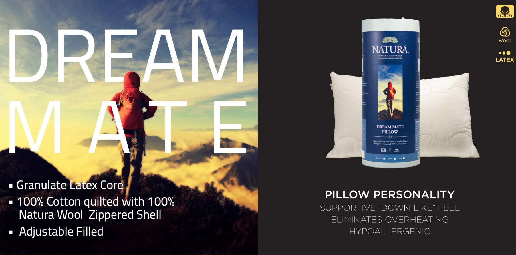 Natura Dream Mate Pillow Brand Message