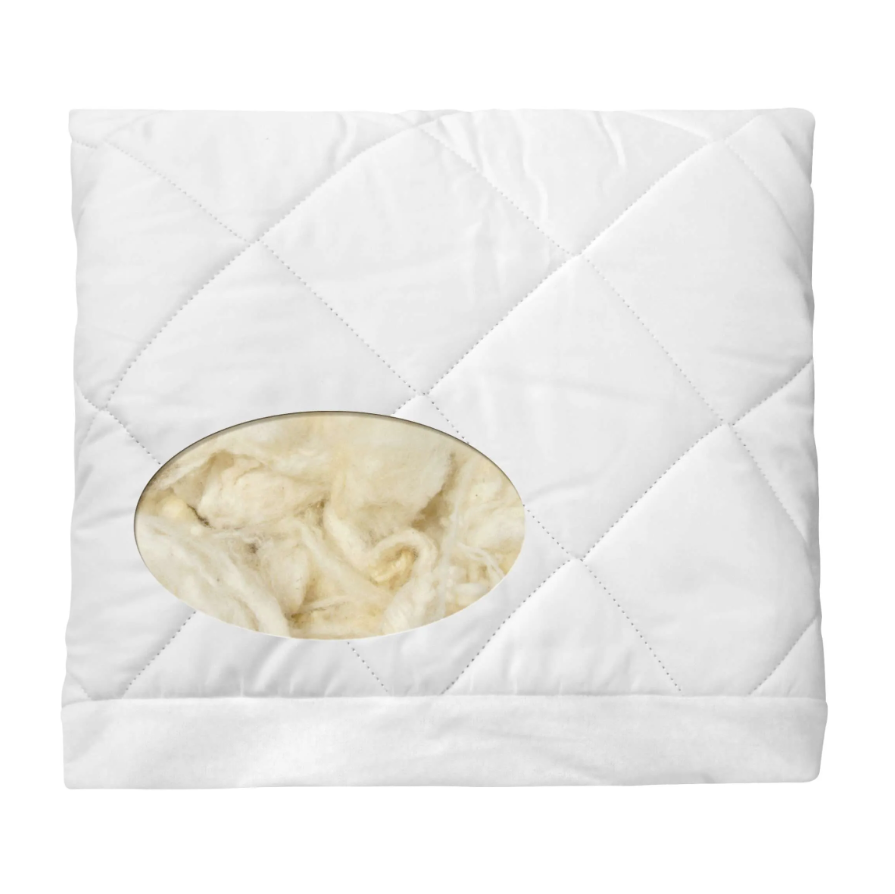 Natura Deluxe Mattress Protector showing Exposed Wool