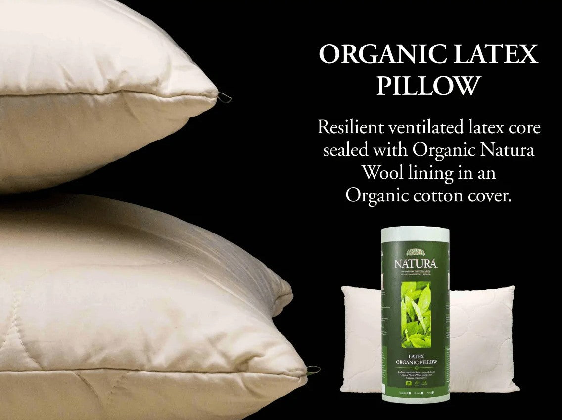 Natura Organic Latex Pillow - All Natural Talalay Latex Core.