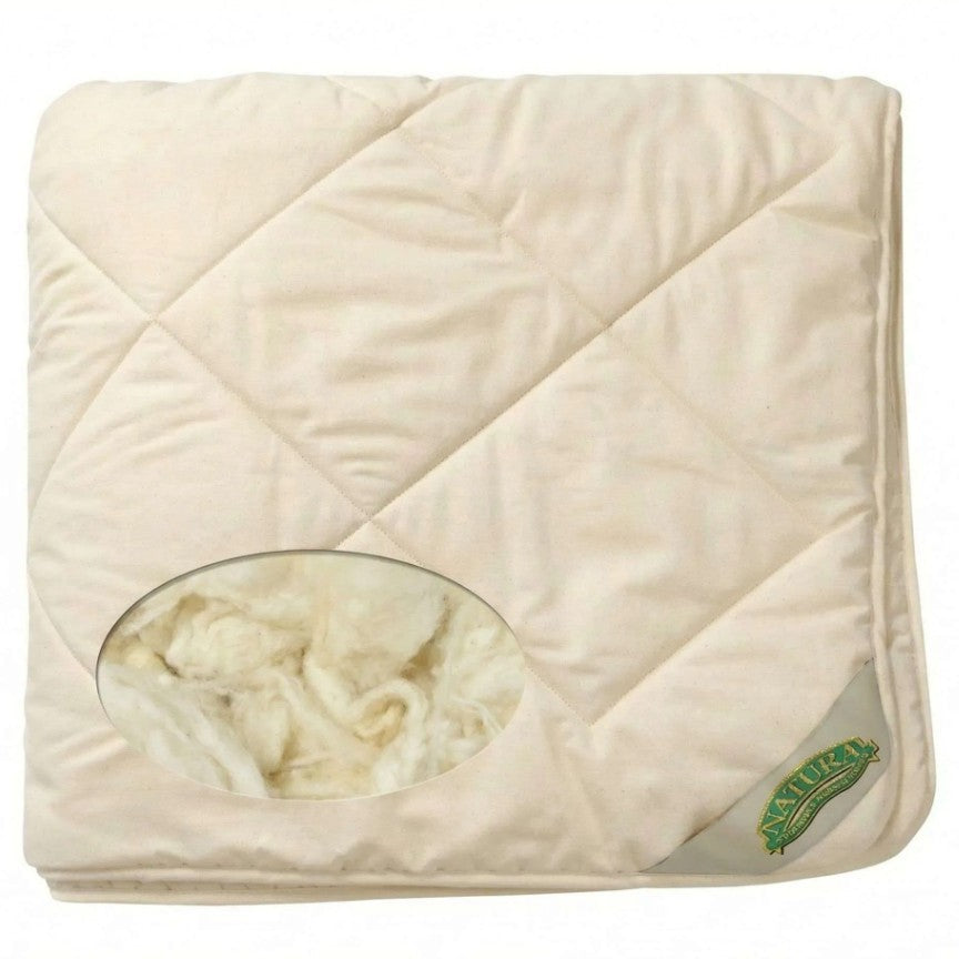 Cutaway of the Natura Organic Wool Duver or Comforter.