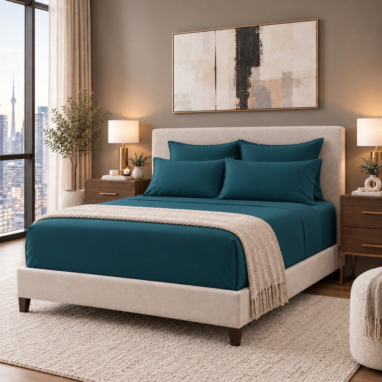 Percael Deluxe Fashion by Cuddle Down in  Deep Teal.